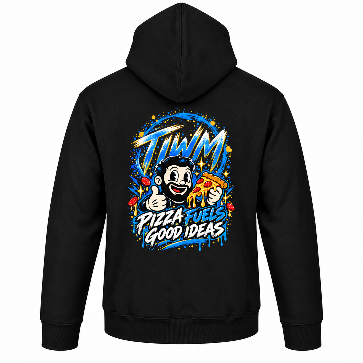 001 Pizza Hoodie — Black — by TIWM Group — image 2