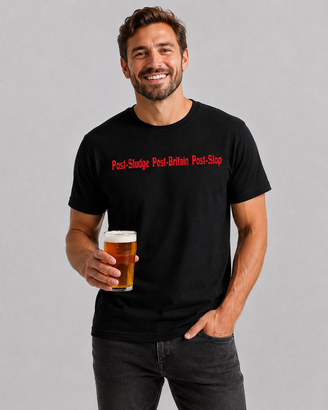 Asbestos Salesman Post-Sludge Post-Britain Post-Slop T-shirt — by Asbestos Salesman