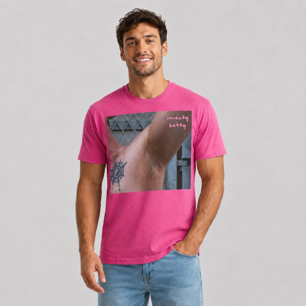 Asbestos Salesman - Sweaty Betty T-shirt — Fuschia — by Asbestos Salesman — image 3