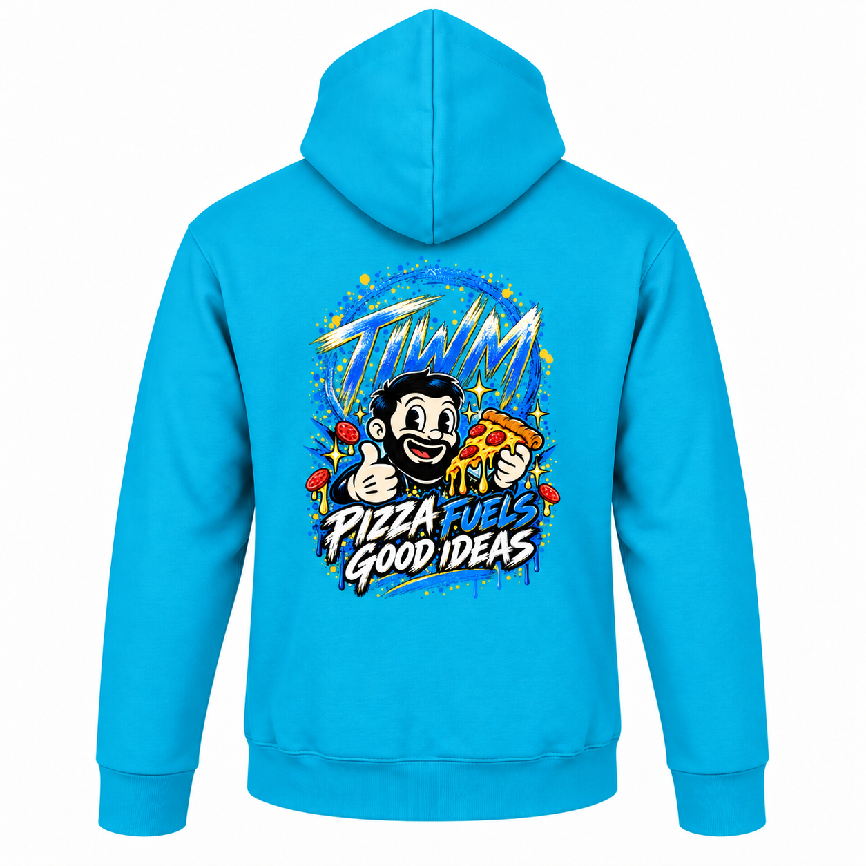 001 Pizza Hoodie — Aqua — by TIWM Group — image 4