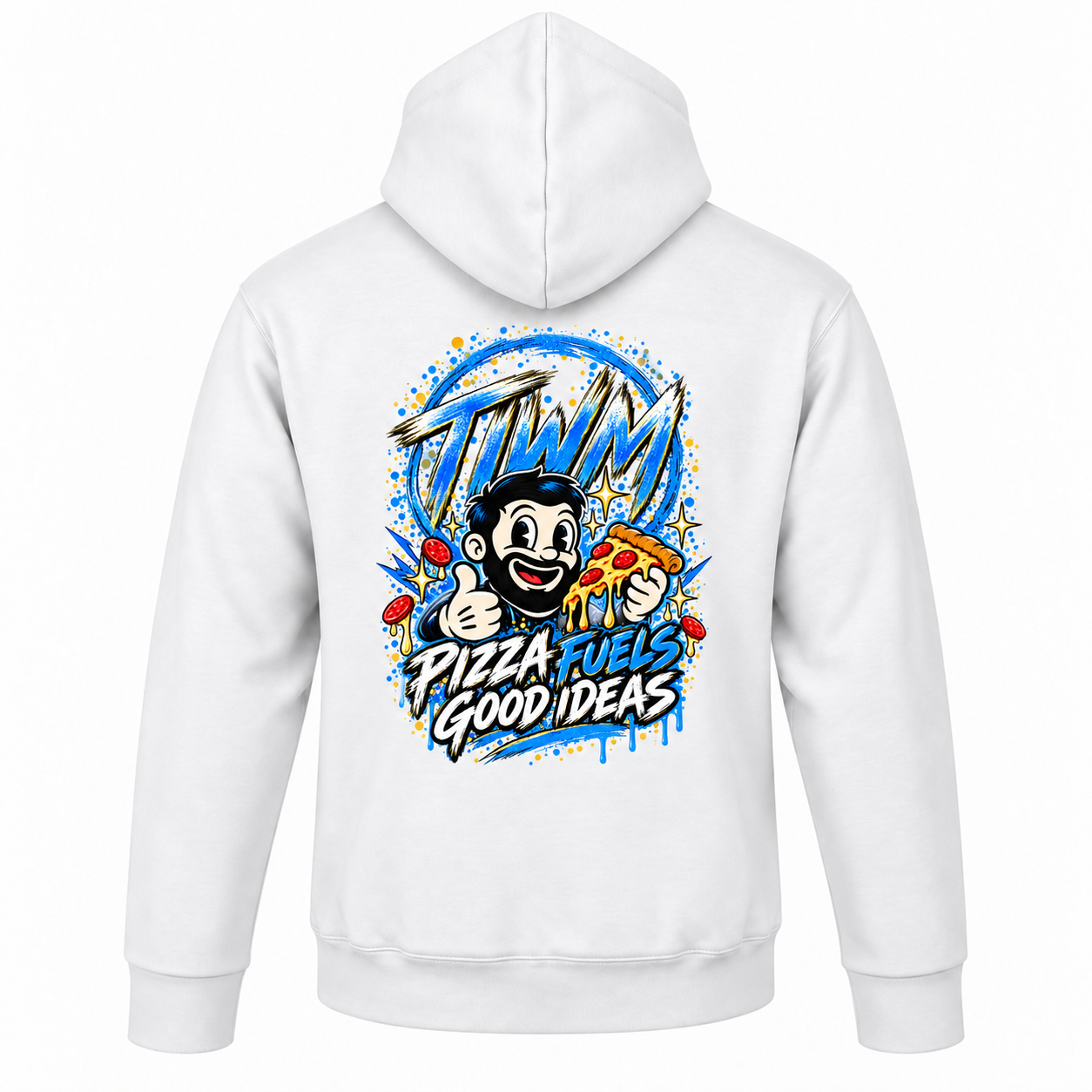001 Pizza Hoodie — White — by TIWM Group — image 8