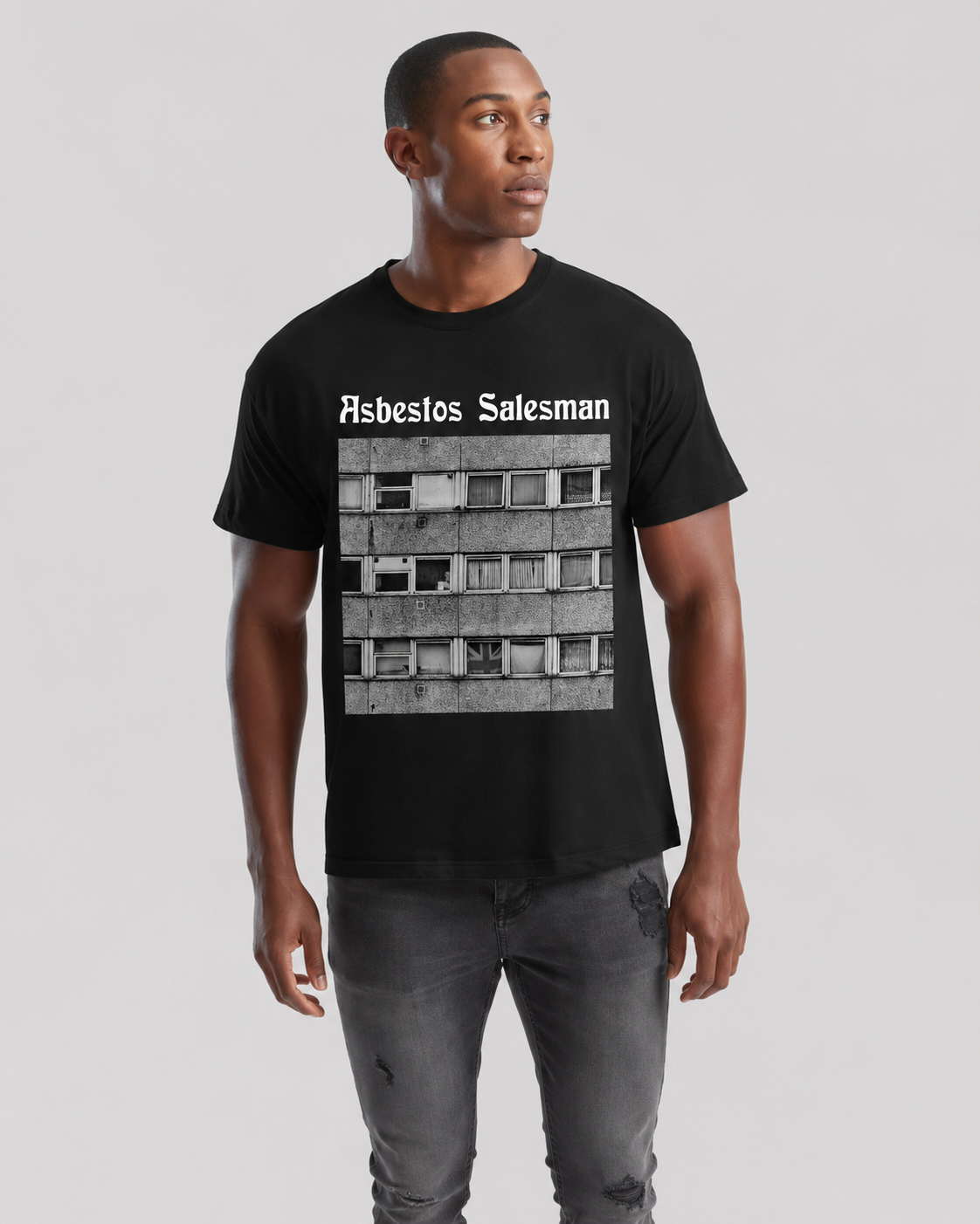 Asbestos Salesman - 10000 hrs T-shirt — Black — by Asbestos Salesman — image 3